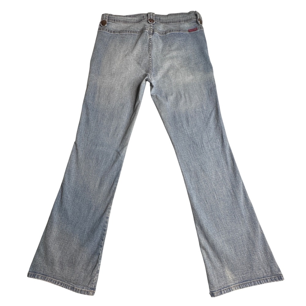 Vintage Just USA Flare‎ Jeans Womens 15 Light Wash Blue Denim Patch Pocket Y2K